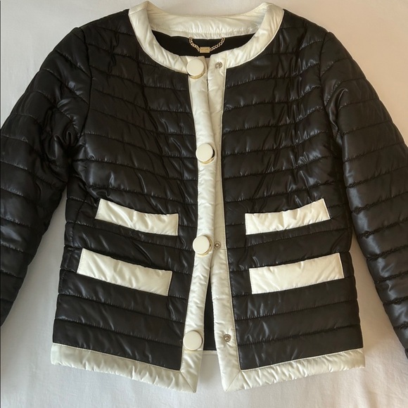 kate spade Jackets & Blazers - Kate Spade Black and Cream Puffer Jacket S